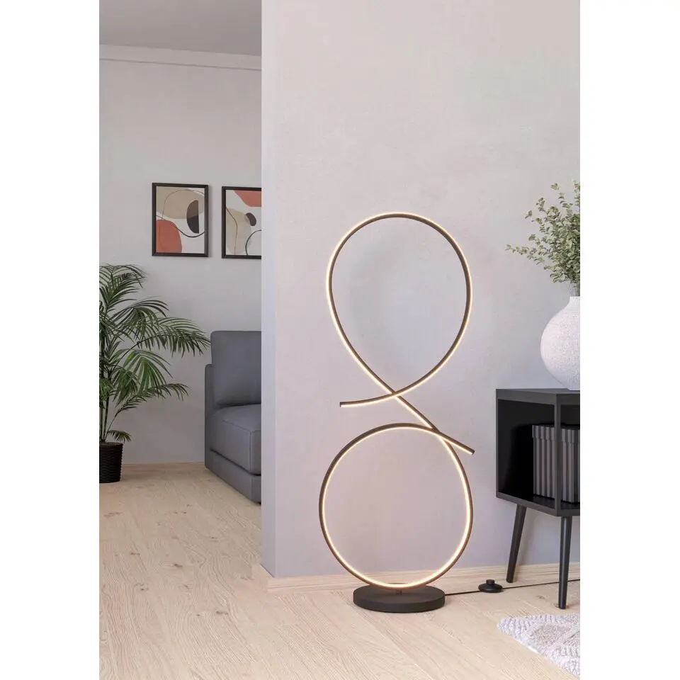 EGLO Serpins Vloerlamp - LED - 107 cm - Zwart/Wit