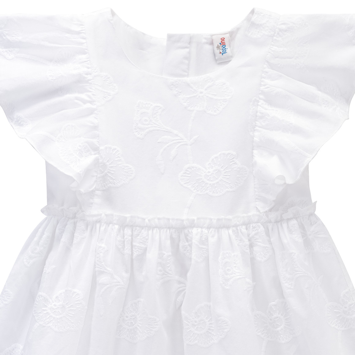 Topolino Festliches Mädchen Kleid mit Stickerei weiss