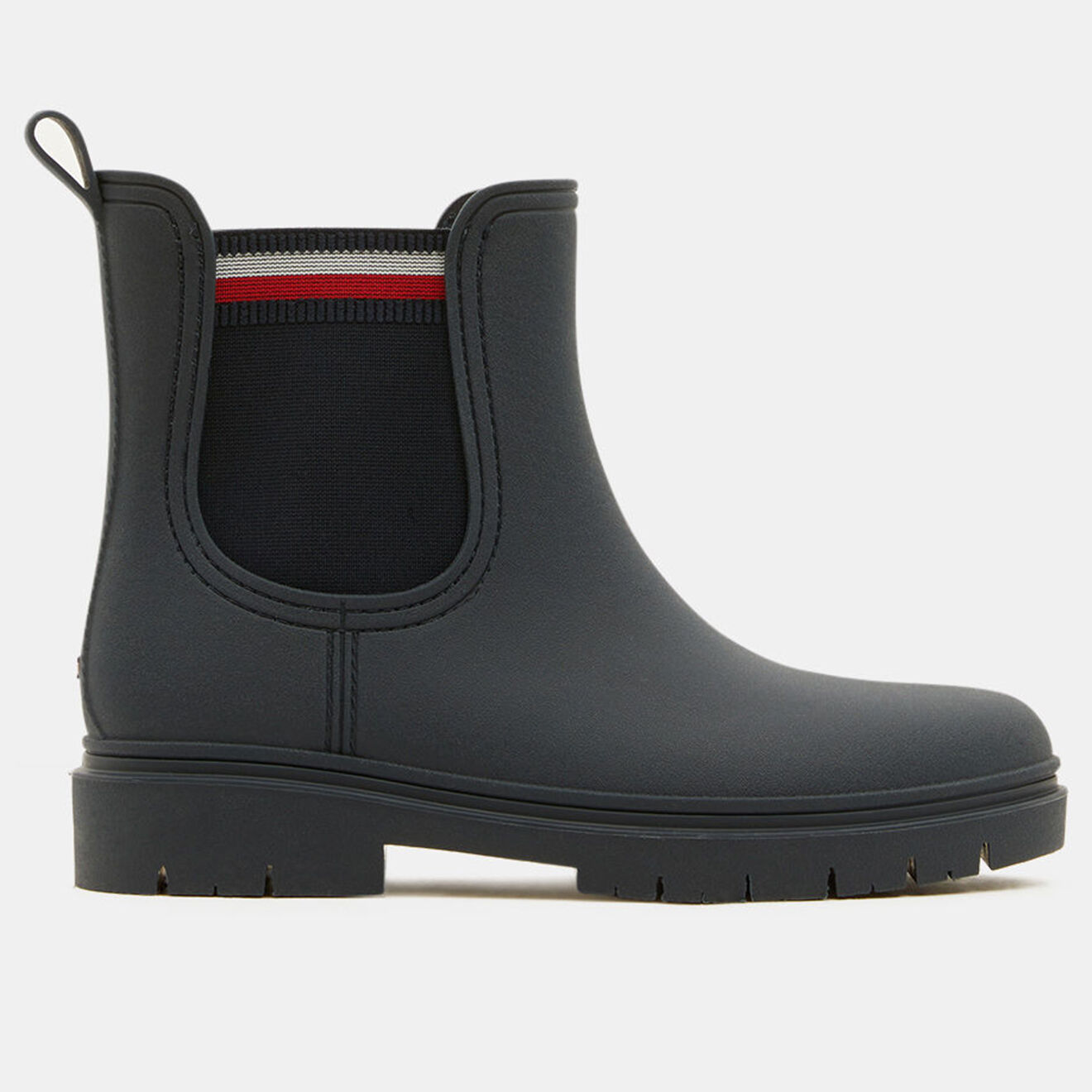 Tommy Hilfiger Chelsea boots de pluie en Caoutchouc détail tricolore bleu marine