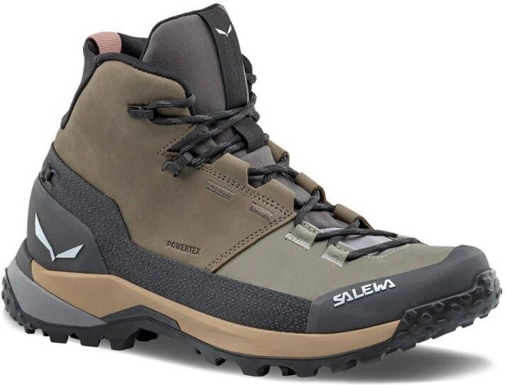 Salewa Women's Puez Leather Mid PTX Wandelschoenen grijs