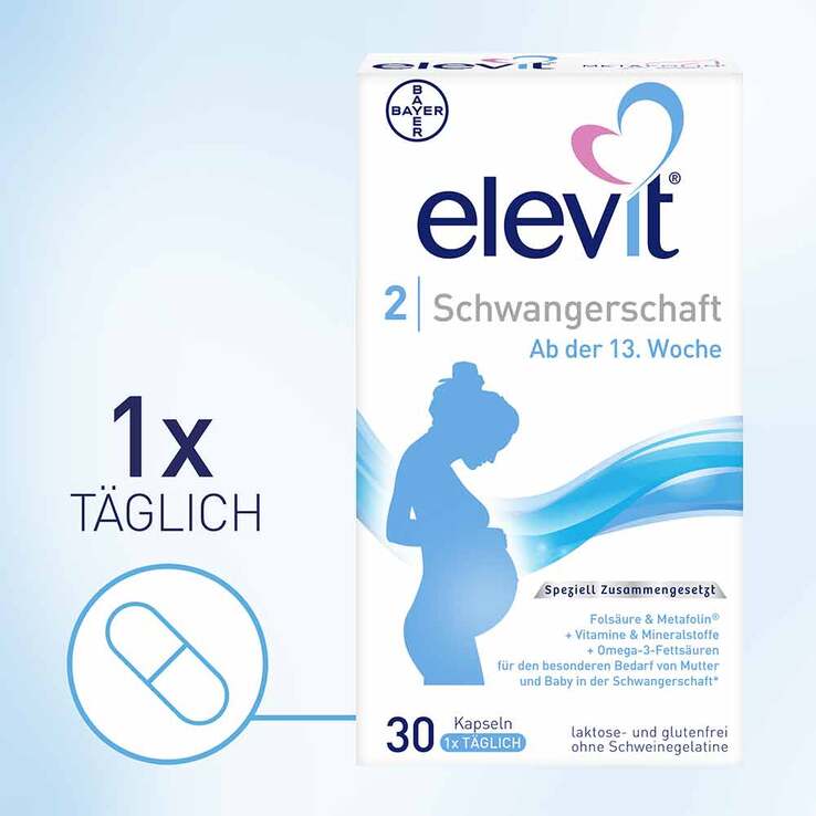 Elevit 2 Schwangerschaft Weichkapseln, 30 St