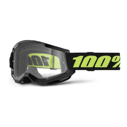Masque cross 100% STRATA 2 Solar Eclipse - Clair 2025 - Noir / Jaune