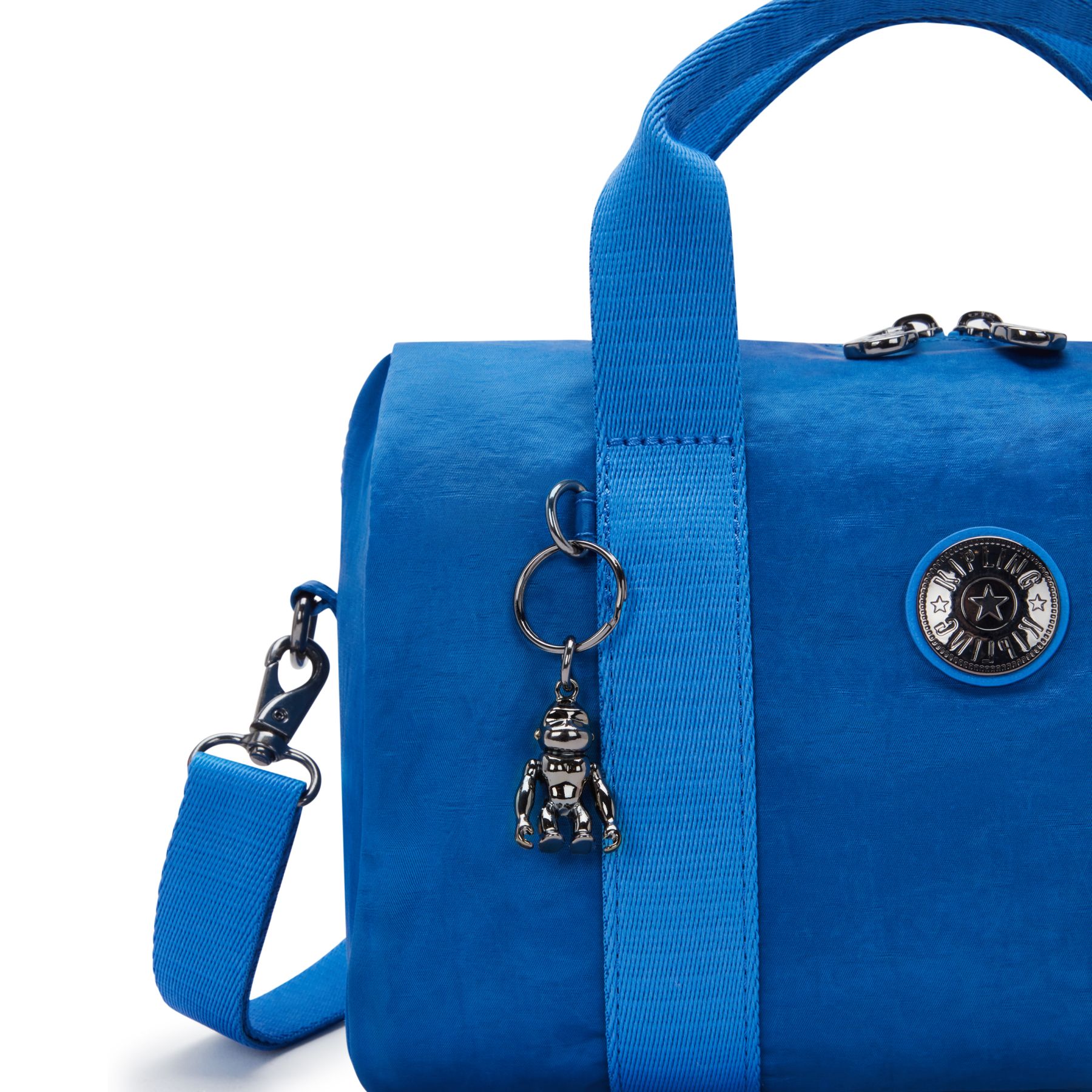 BINA M Sac à main de taille moyenne avec bandoulière ajustable amovible - Satin Blue