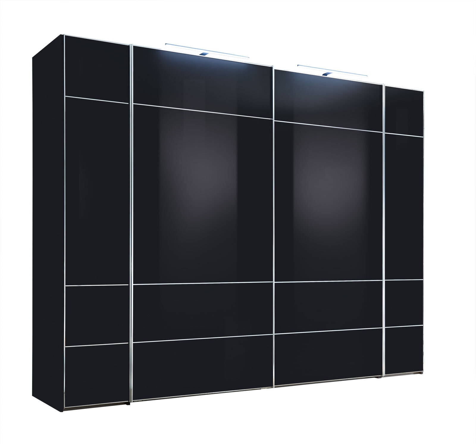 STAUD Kleiderschrank STUDIOLINE 280 x 222 cm Vulkan/ Anthrazitglas