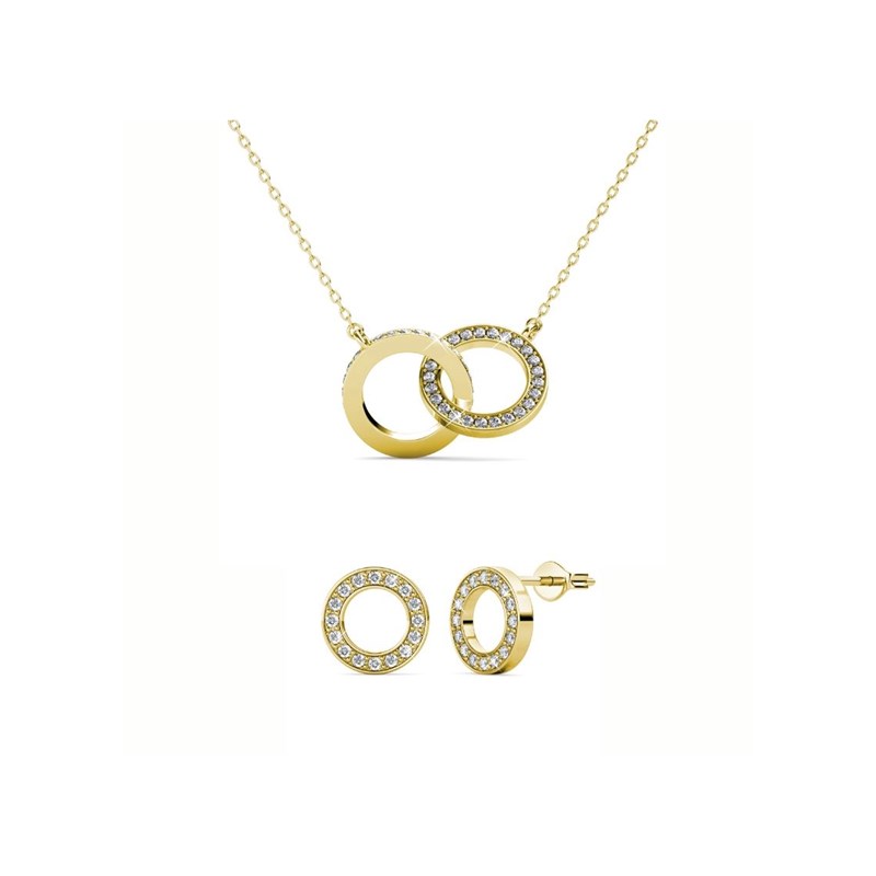 Boucles d'oreilles Ophir - Doré et Cristal