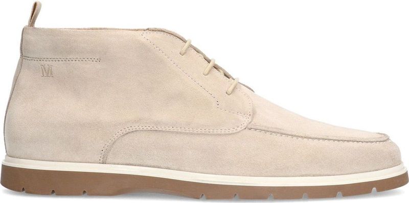 Manfield - Veterboots - Beige - Suède - Vetersluiting - Profielzool