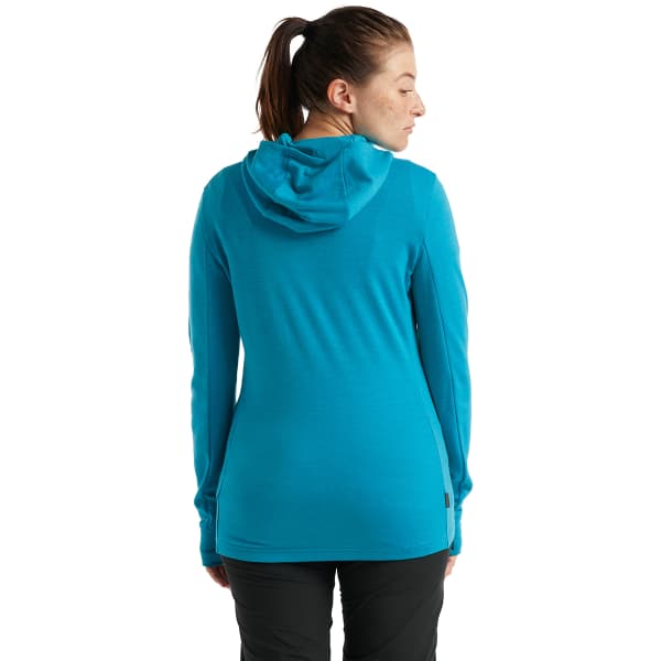 Veste polaire randonnée ICEBREAKER W QUANTUM III LS ZIP HOODIE ARTIC TEAL
