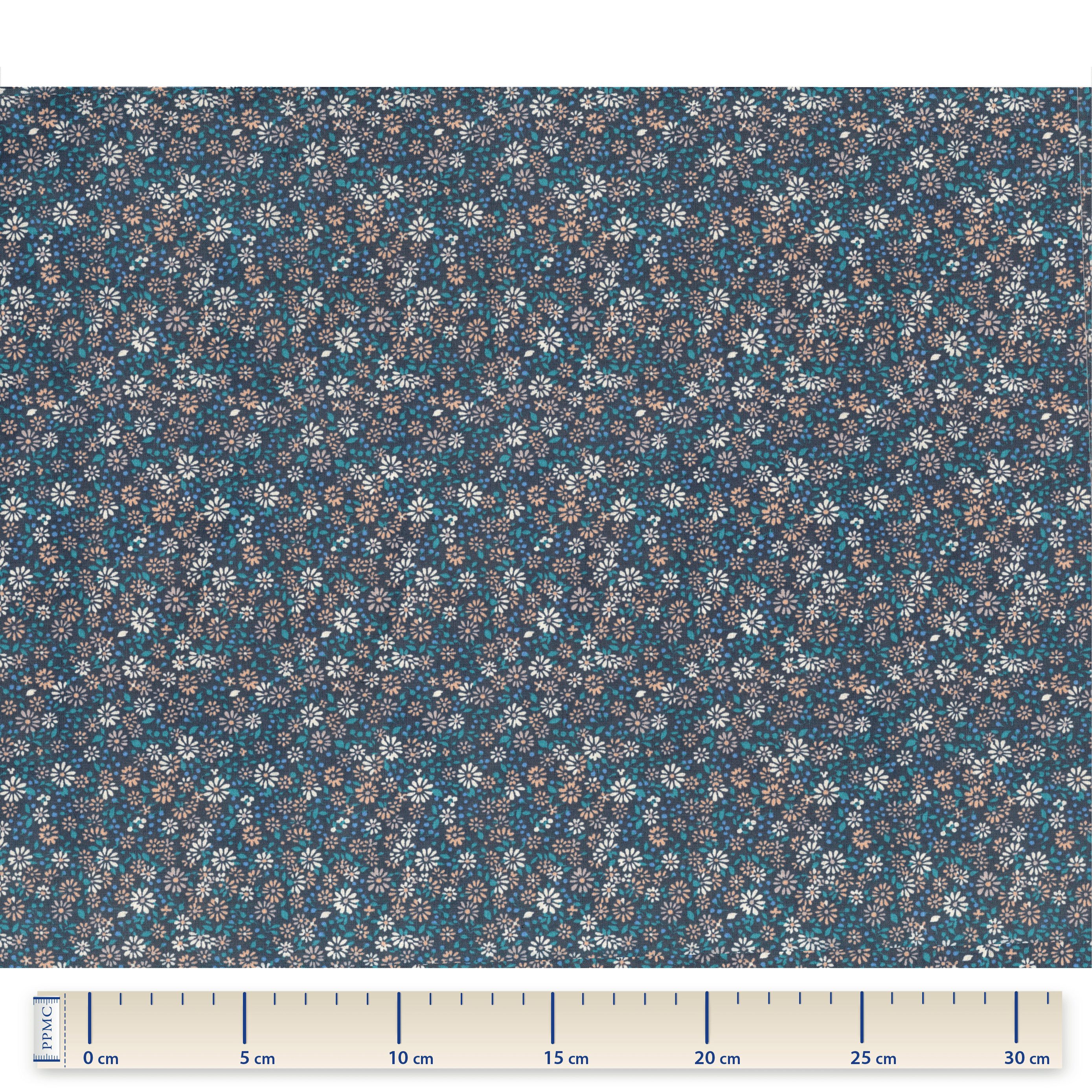 Tissu Coton Au Mètre Paquerette Marine