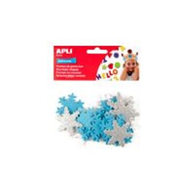 APLI kids - 22 Adhésif décoratif mousse - flocons - argenté(e), bleu clair