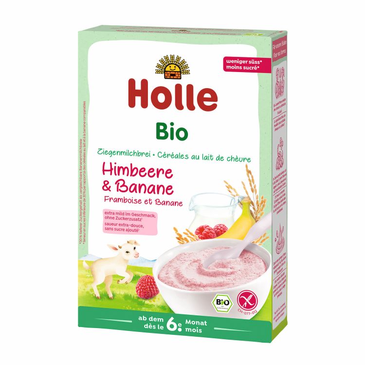 HOLLE Milchbrei aus Ziegenmilch Himbeere und Banane Bio 200 g