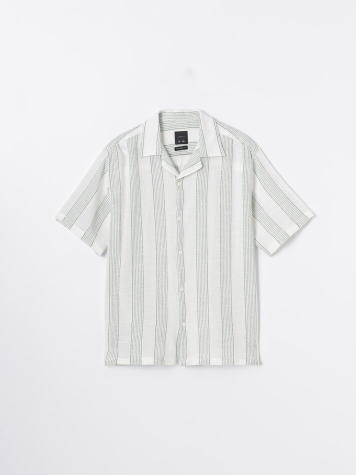 Camisa rústica listrada - Verde