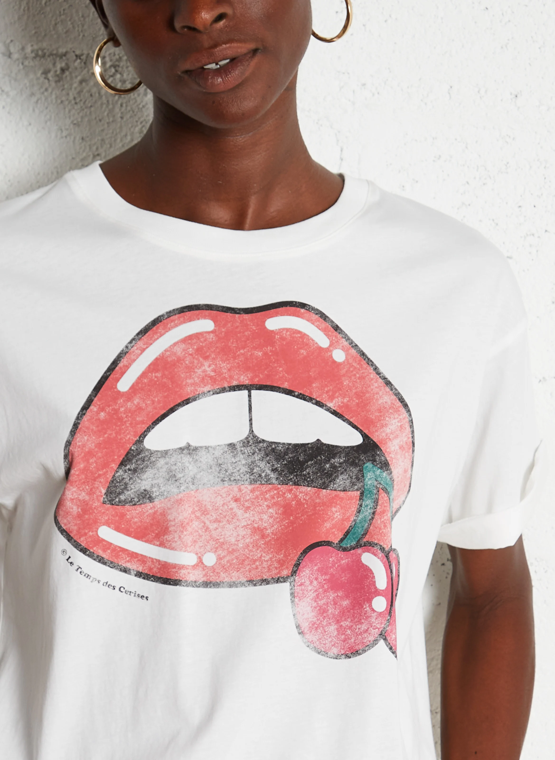 TAMITA - Tee-shirt ample col rond en coton | Blanc