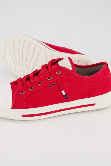 Sneaker, Jana Shoes, Canvas, Lederoptik-Spitze, Weite H