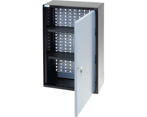 Küpper wandkast, gehamerd zilver, 400 mm, 1 deur, 2 legplanken