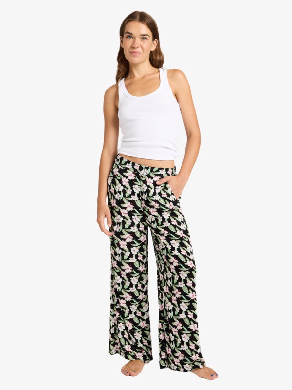 Midnight Avenue Crepe Pantalon de longueur régulière Noir Femme