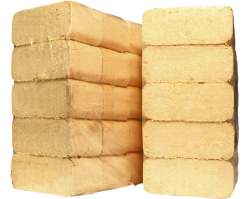 RUF rechthoekige houtbriketten, 10 kg, in folie verpakt, ca. 15,5 x 11 x 6,5 cm