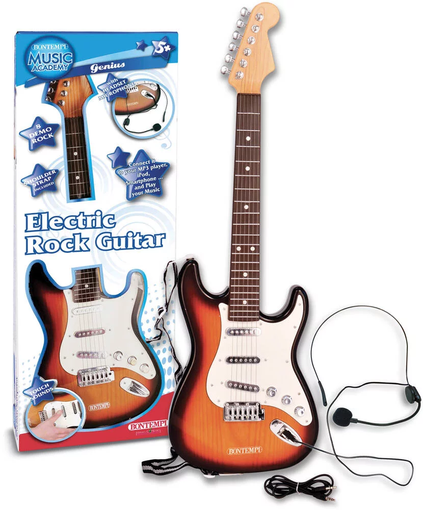 GUITARE ELECTRIQUE AVEC BANDOULIERE ET MICRO CASQUE
