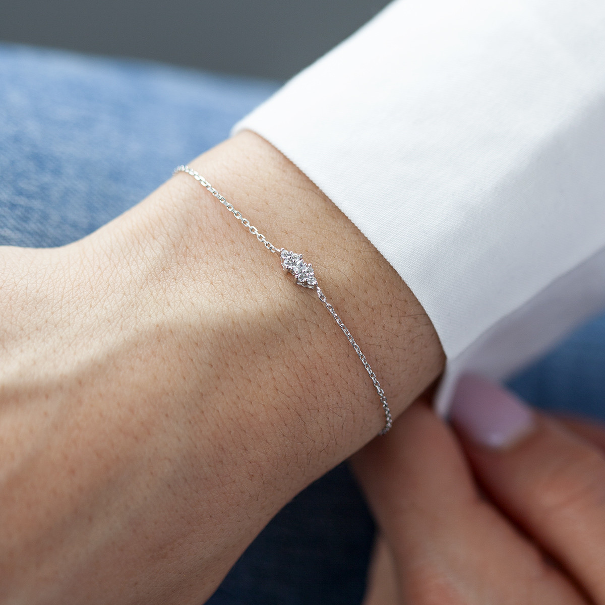 Bracelet argent 925 zirconias 18 cm