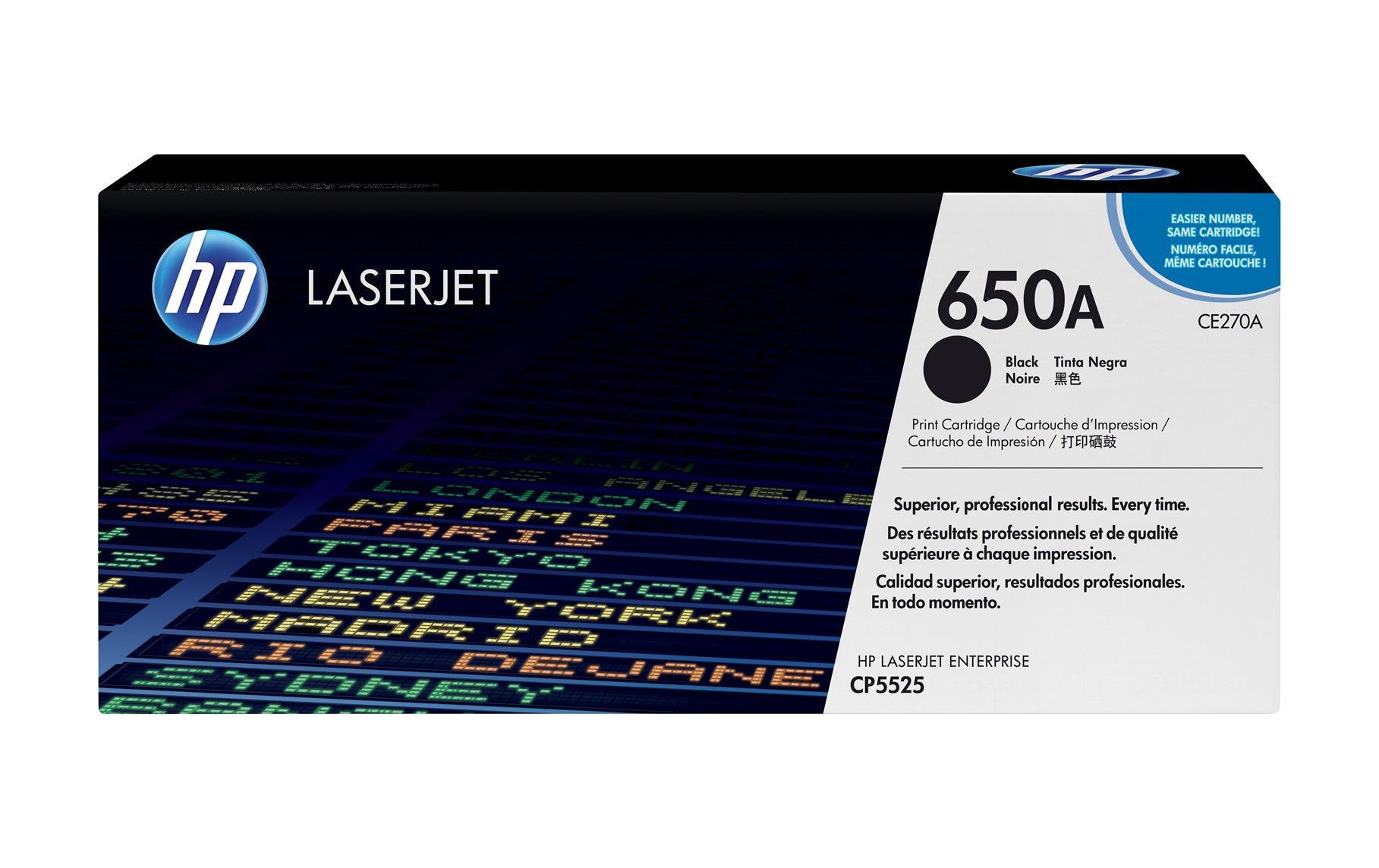 Toner Nr. 650A (CE270A) Black<br>Tonerkartusche