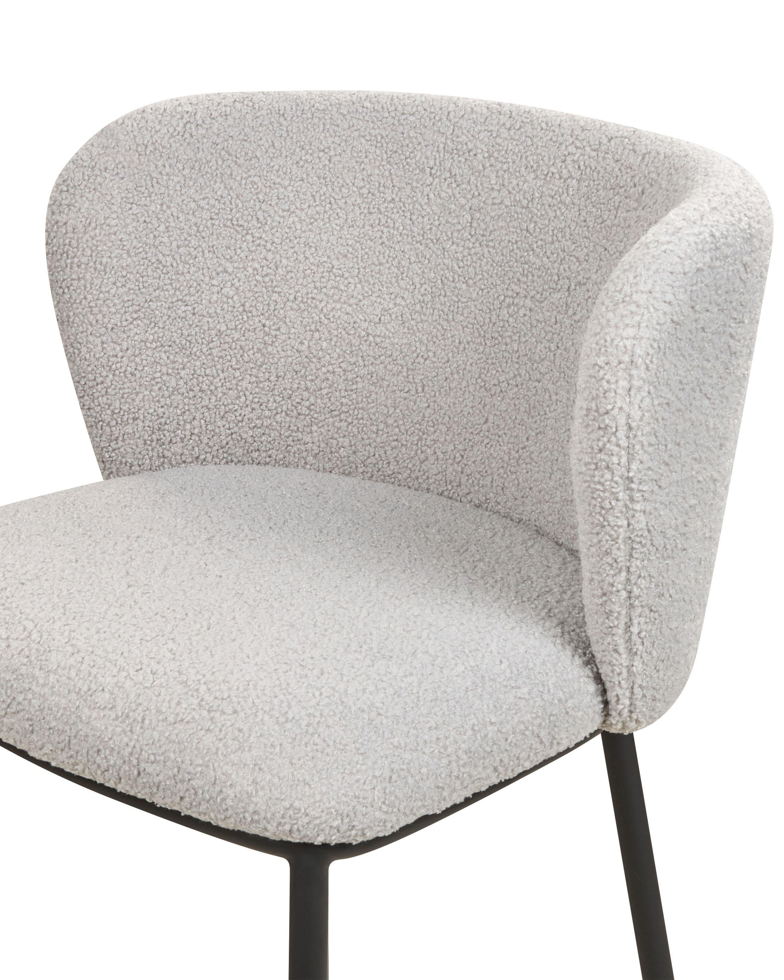 Set van 2 barstoelen MINA Bouclé Lichtgrijs