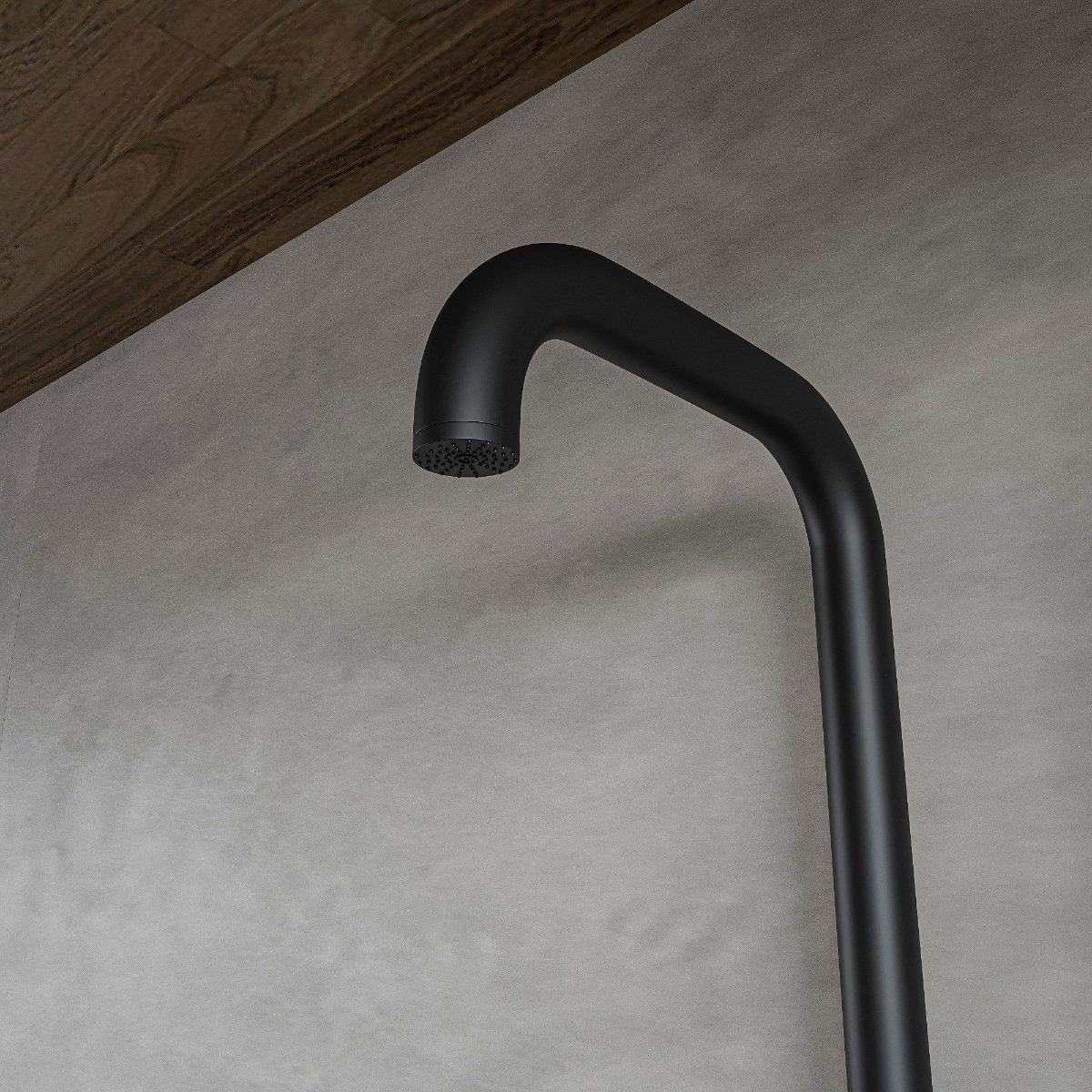 FortiFura Outdoor Original vrijstaande buitendouche met handdouche zwart mat