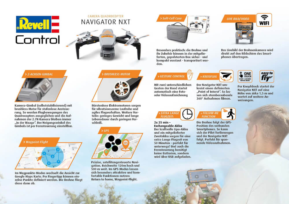 RC Quadrocopter Navigator NXT  , Revell Control Ferngesteuerte Drohne