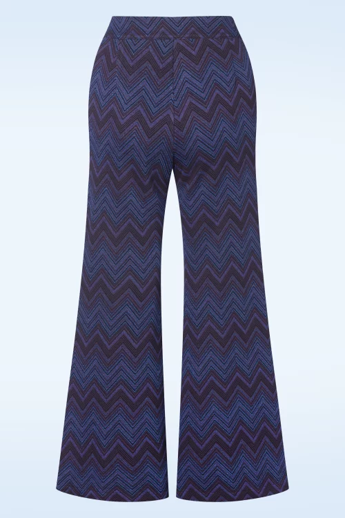 Smashed Lemon Stella zig zag pantalon in blauw
