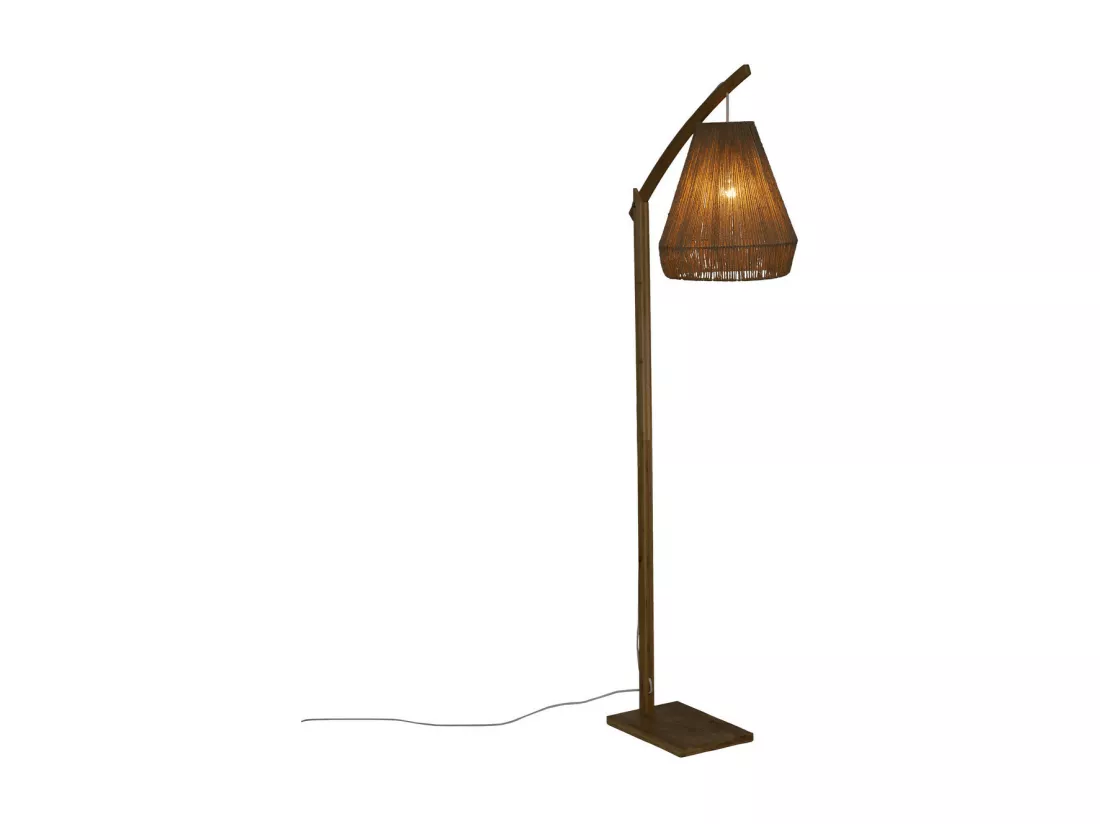 Lampadaire Arc en Bambou H 158 cm