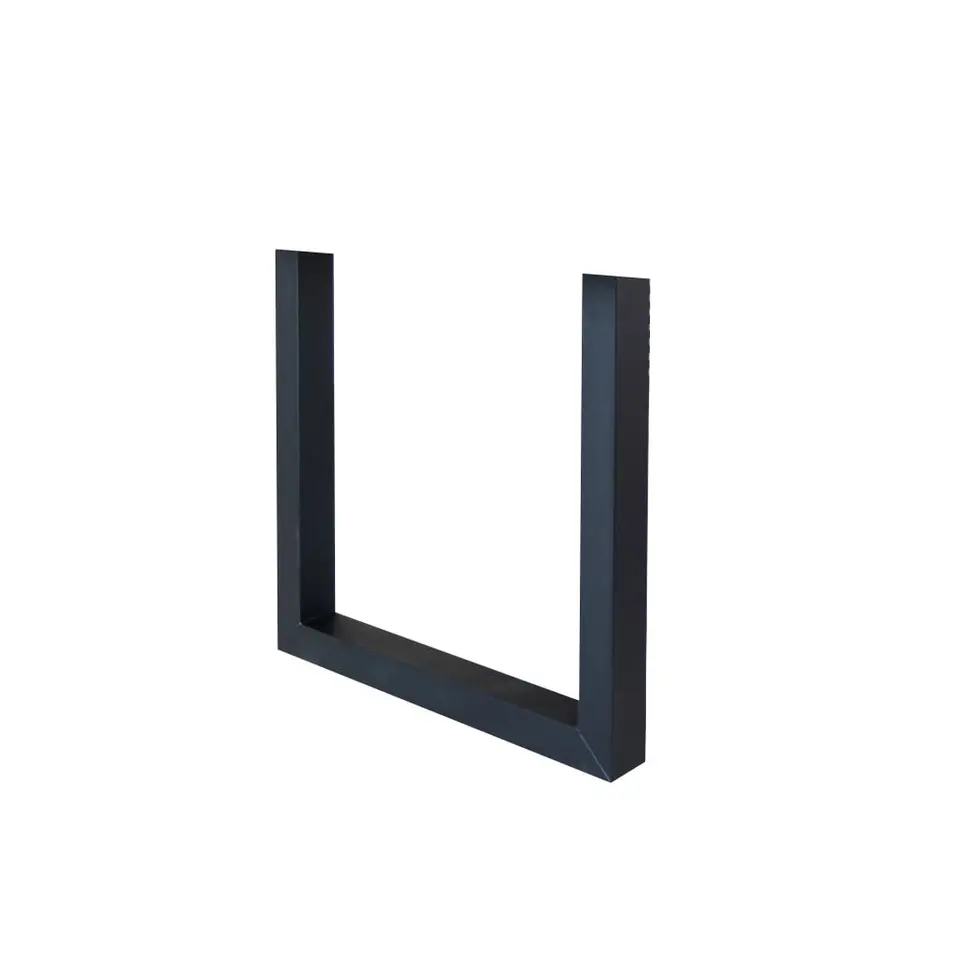 Set van 2 metalen tafelpoten U-frame zwart - 8x70x72 cm - Metaal - Zwart