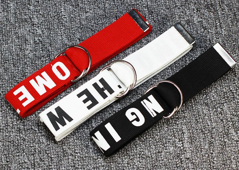 Rofuka - Lettering Holeless Canvas Belt