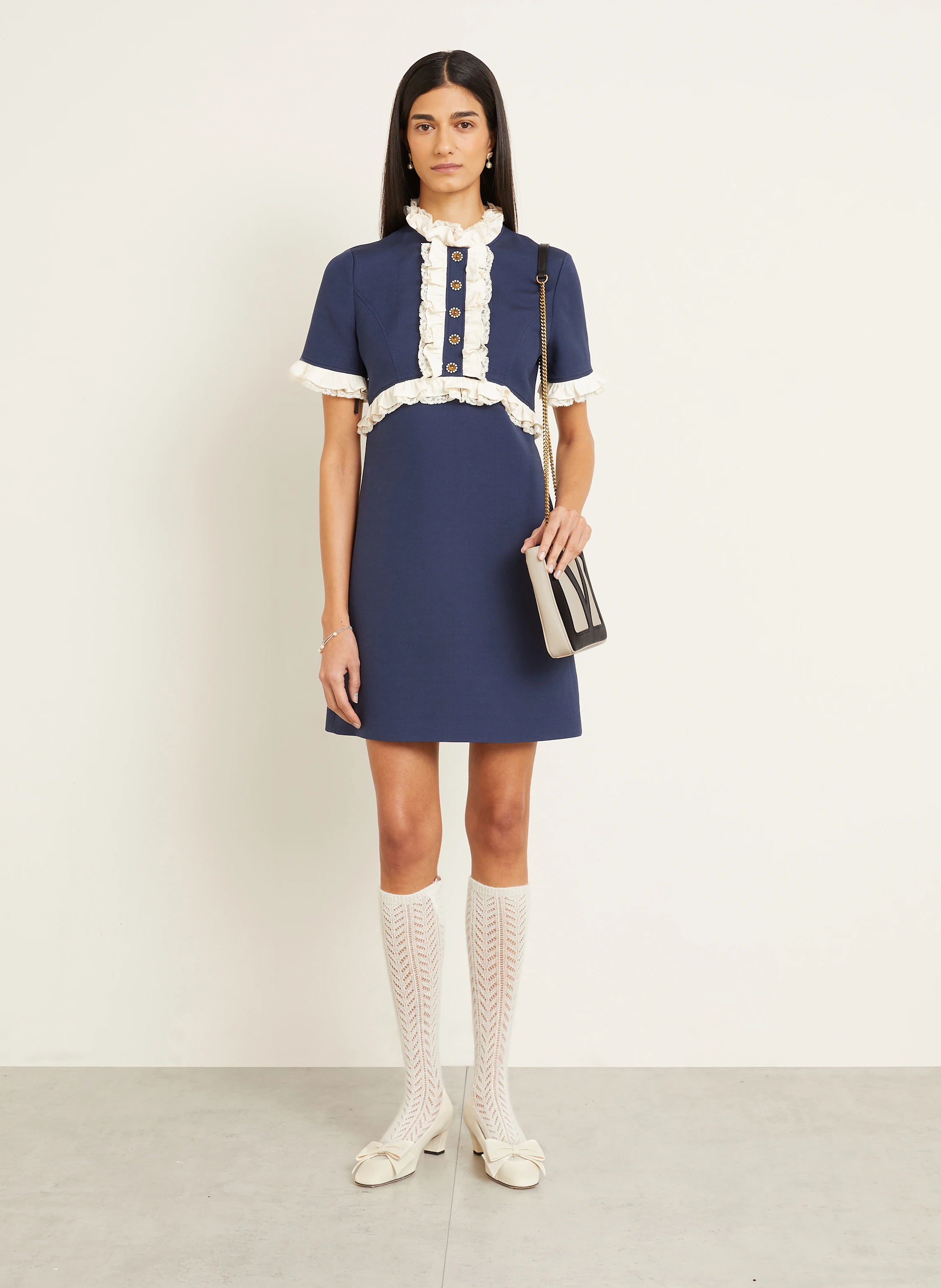 VALENTINO Kleid mit Seide und Spitze