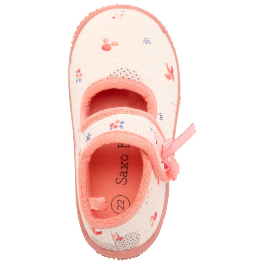 Chaussons babies imprimé fantaisie pour bébé fille - Blanc