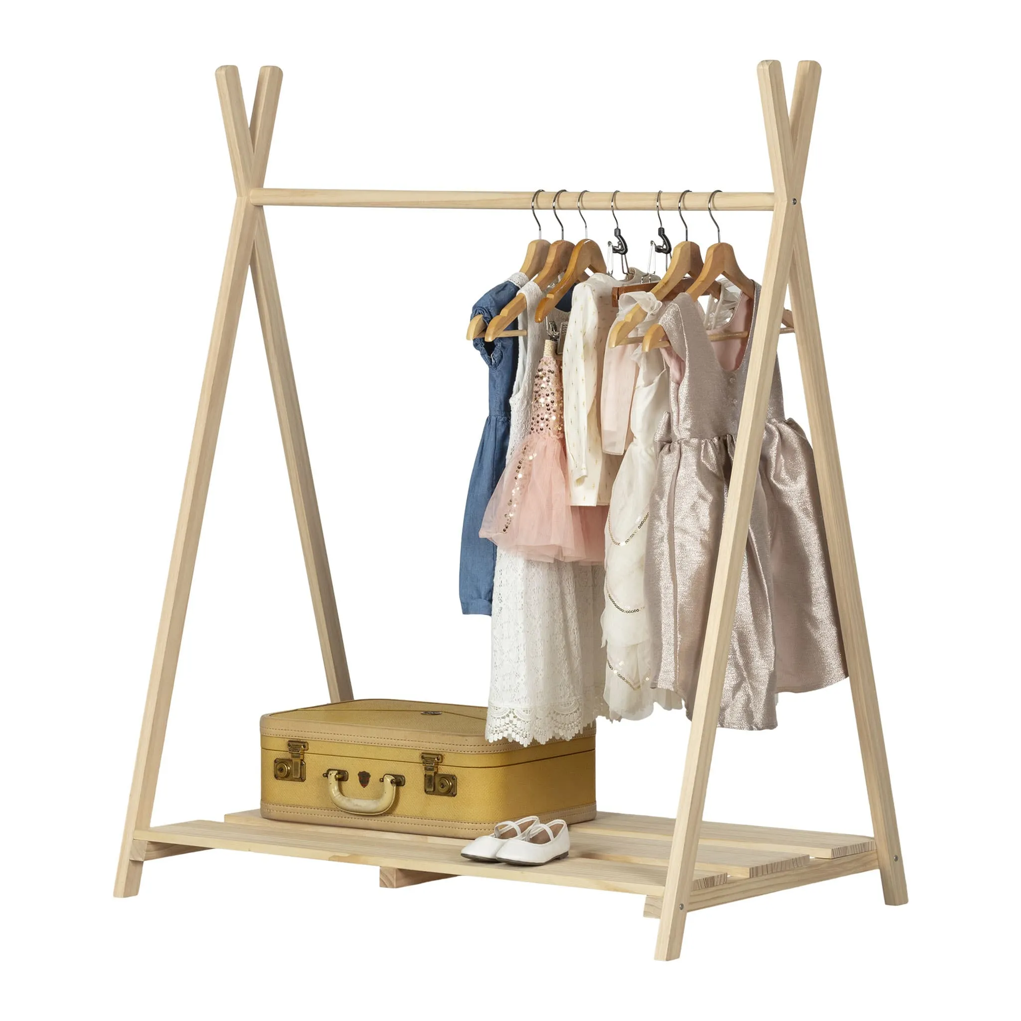 South Shore Garde-robe Ouverte Scandinave pour Enfants Sweedi - Pin Naturel
