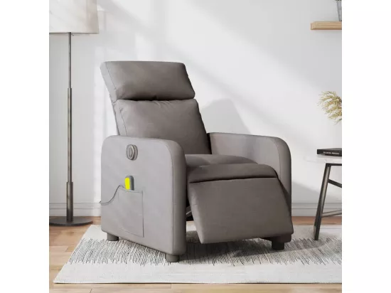 Fauteuil massant inclinable électrique Taupe Tissu