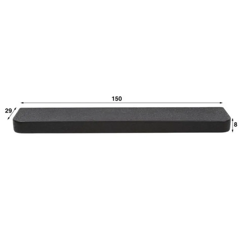 Wandplank Grijs Metaal - 150x29x8cm - Metallic