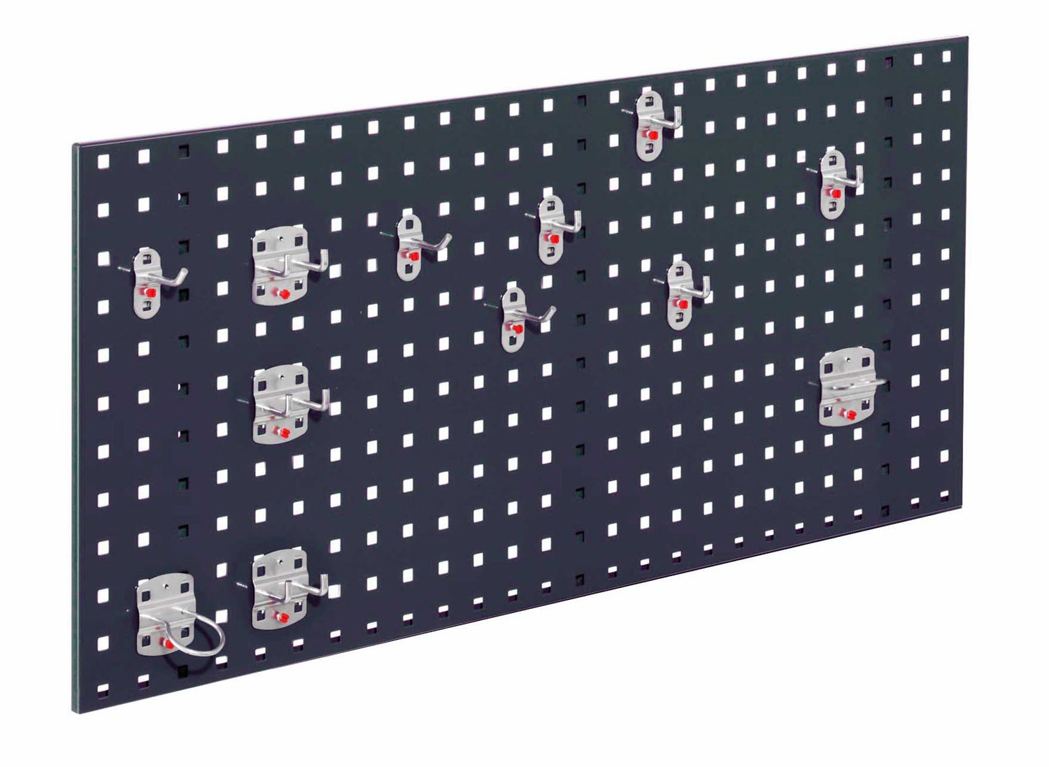 Kappes® RasterPlan Starterset #2 1x Geperforeerde plaat 1000x450mm 1x Gereedschapshouders assortiment 12-delig Antracietgrijs RAL 7016