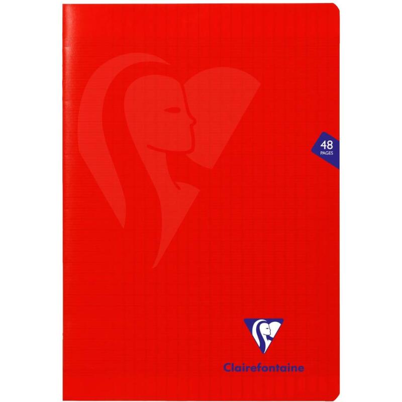 Cahier piqué Mimesys A4 48 pages grands carreaux couverture polypropylène Couleur aléatoire - Assortis