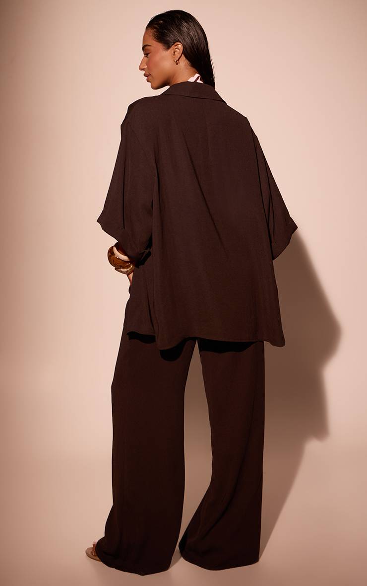 Dark Chocolate Pantalon De Plage À Cordon Effet Lin
