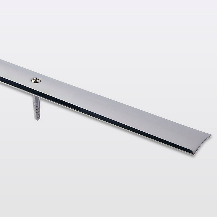 Barre de seuil incurvée en acier inoxydable décor chromé 30 x 830 mm