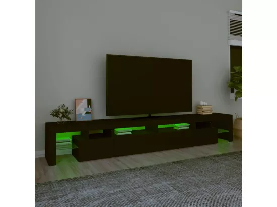 Meuble TV avec lumières LED Noir 260x36,5x40 cm
