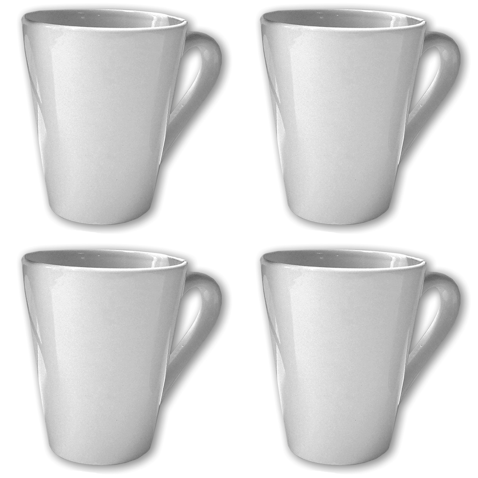 4-teiliges Tassen-Set - weiß - Keramik - 280 ml