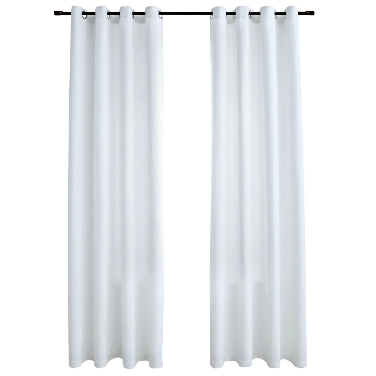 vidaXL Rideaux occultants anneaux métal 2pcs