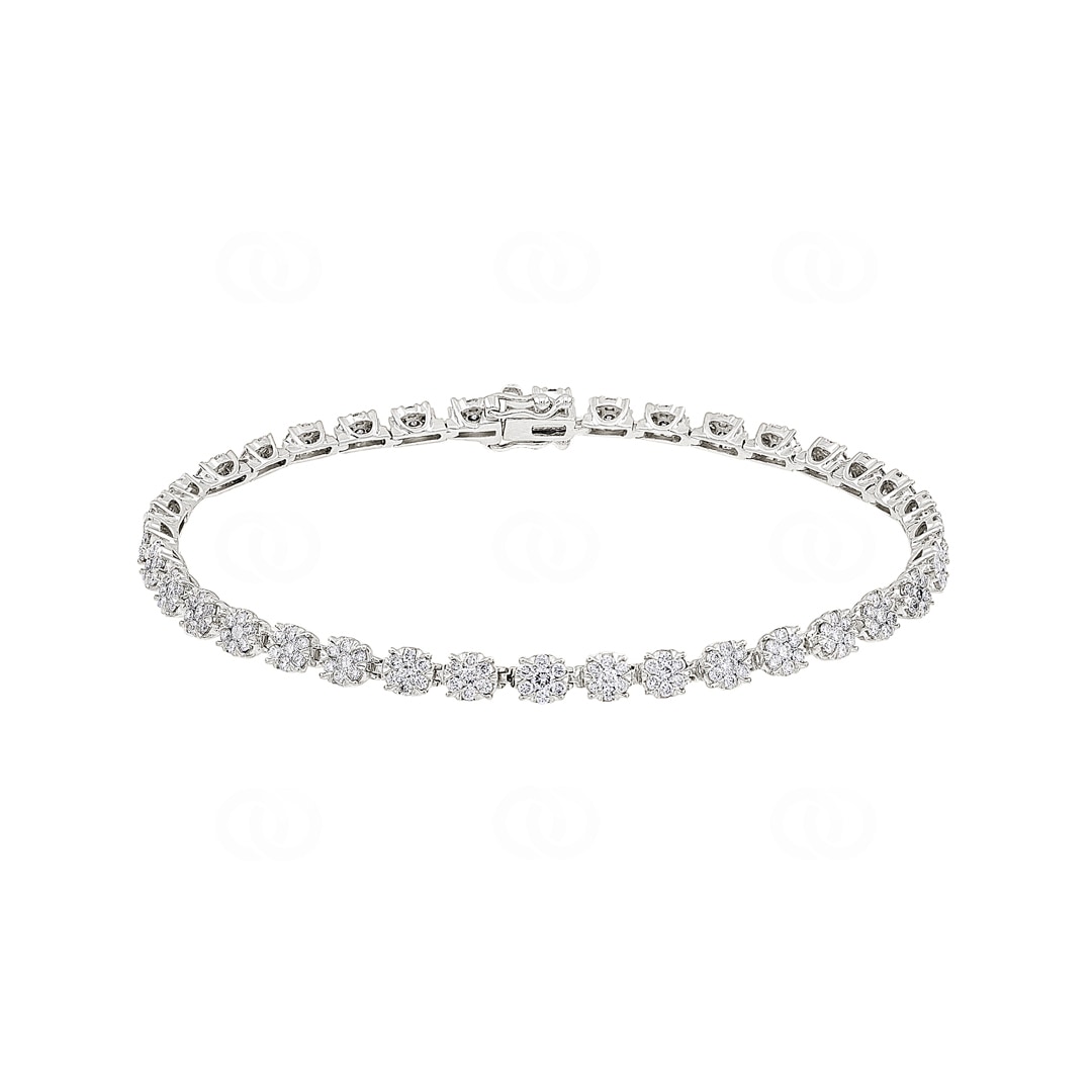 2.04 Karat Diamanten Tennisarmband 750/18 K Weissgold