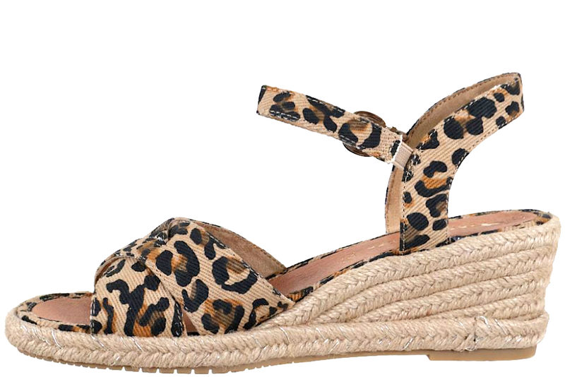 TAMARIS SANDAL PÅ KILEHÆL MED LEOPARD LOOK