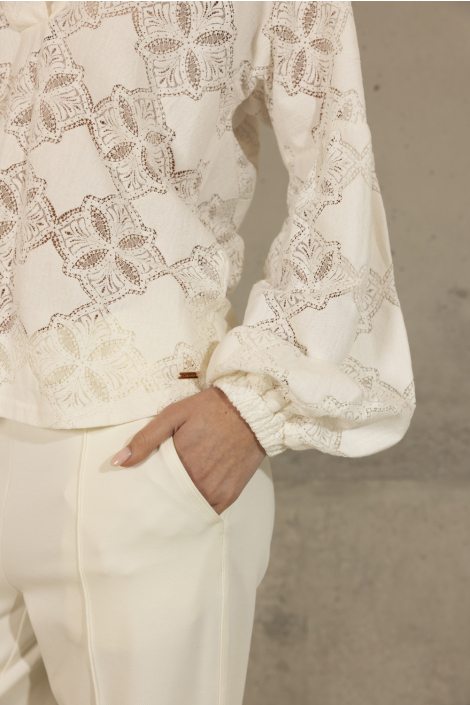 Kimara ecru dames blouse