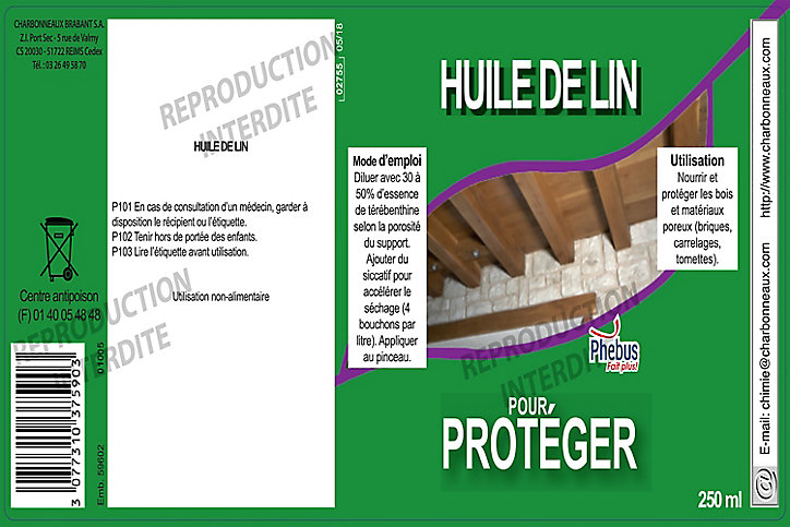 Huile de lin protection et entretien Phebus 250ml