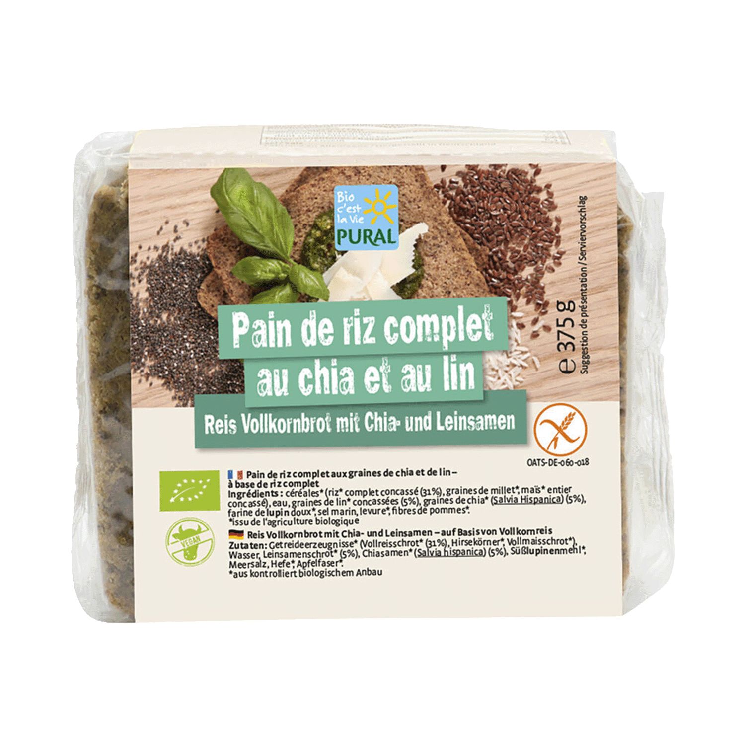 Pural Reis Vollkornbrot mit Chia- und Leinsamen