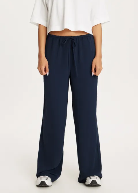 Geplooide straight broek blauw (BLW.D)