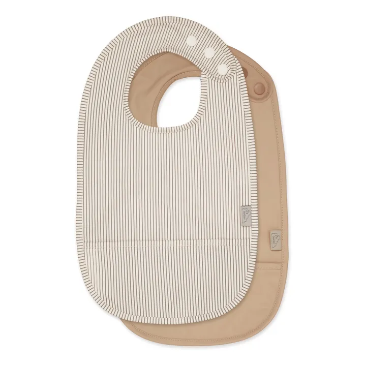 Cam Cam Bavoir Stripes Camel - set de 2 | Camel