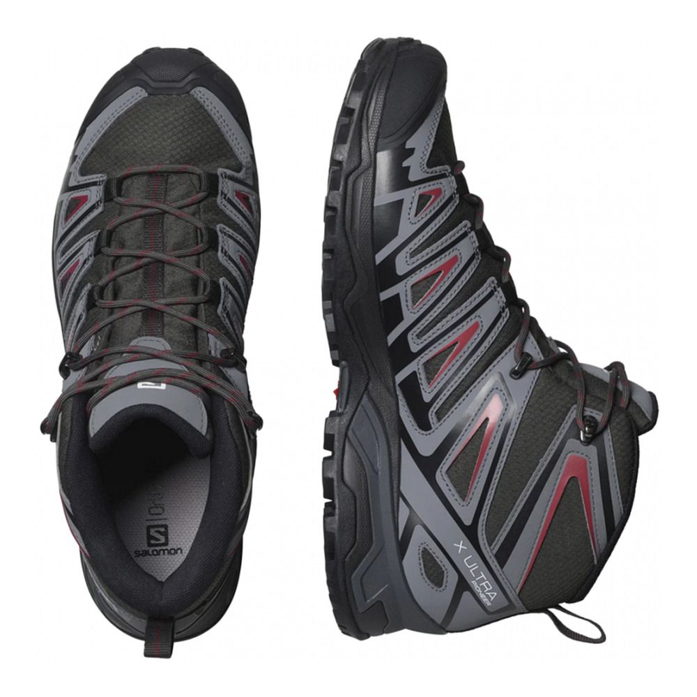 Salomon X ULTRA PIONEER GTX - Chaussures randonné Homme peat/quiet shade/biking red